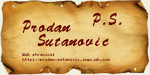 Prodan Šutanović vizit kartica